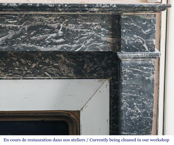 Restoration period fireplace in grey Saint Anne marble-5