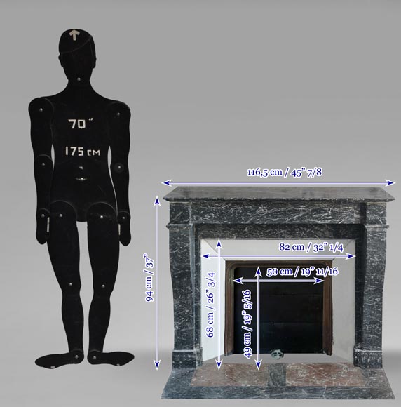 Restoration period fireplace in grey Saint Anne marble-8