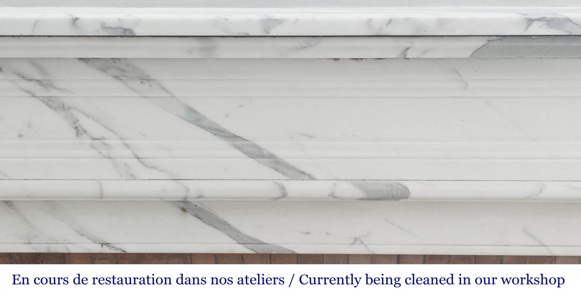 Louis XVI style fireplace with arabesque marble molding-1