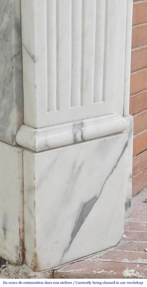 Louis XVI style fireplace with arabesque marble molding-4