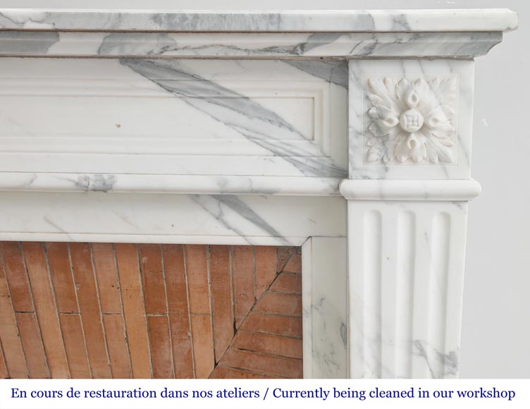 Louis XVI style fireplace with arabesque marble molding-6