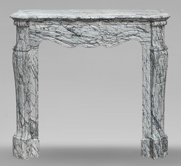 Louis XV style Pompadour model fireplace in blue floral marble Louis XV style Pompadour model fireplace in blue floral marble-0