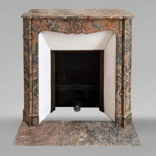 Louis XV style Pompadour model fireplace in pink Enjugerai marble