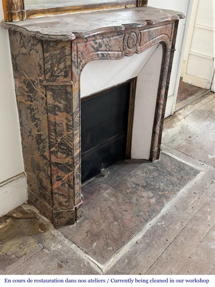 Louis XV style Pompadour model fireplace in pink Enjugerai marble-2