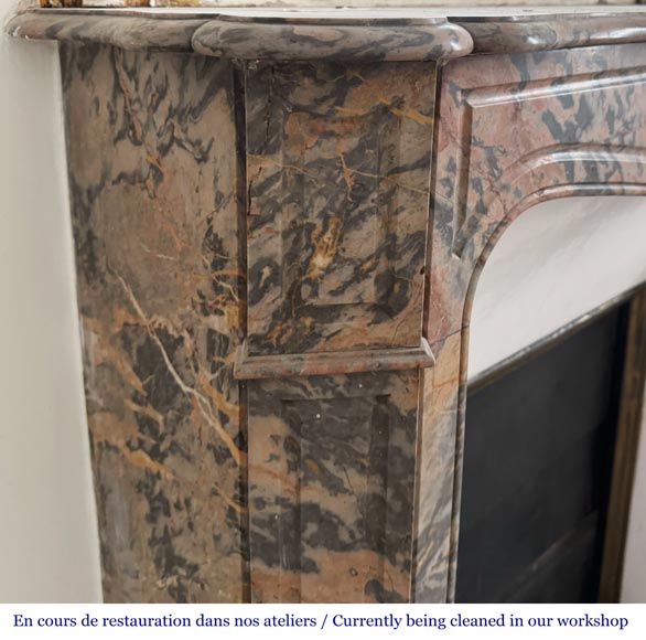 Louis XV style Pompadour model fireplace in pink Enjugerai marble-3