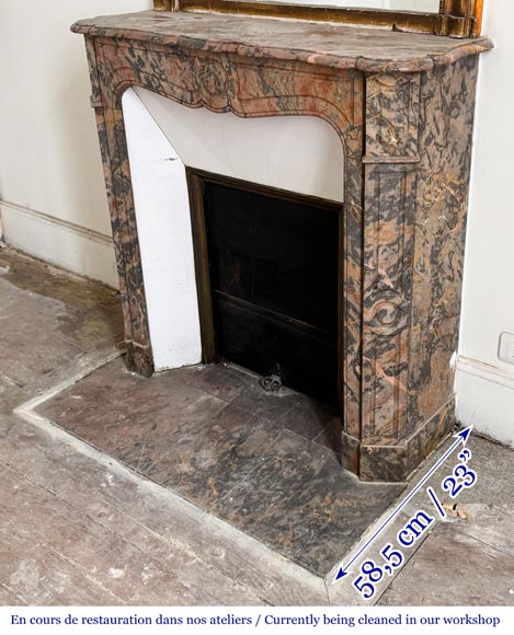 Louis XV style Pompadour model fireplace in pink Enjugerai marble-5