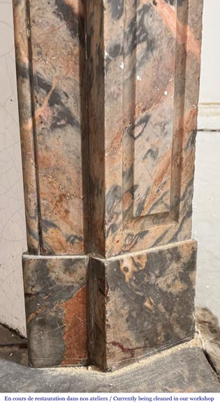 Louis XV style Pompadour model fireplace in pink Enjugerai marble-7