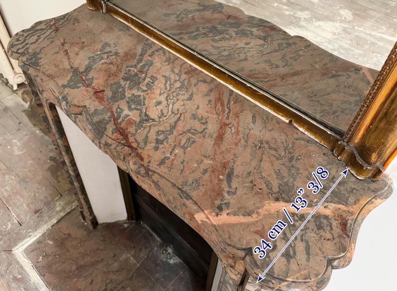 Louis XV style Pompadour model fireplace in pink Enjugerai marble-9