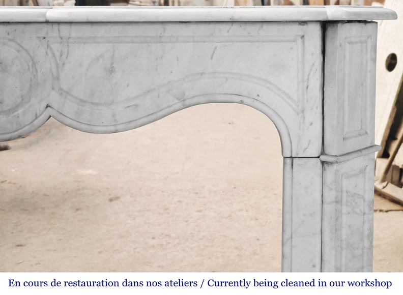 Louis XV style Pompadour model fireplace in Carrara marble Louis XV style Pompadour model fireplace in Carrara marble-5