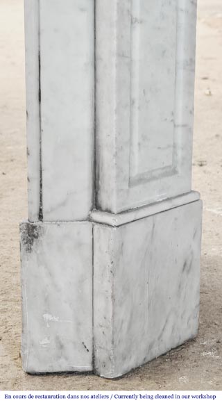 Louis XV style Pompadour model fireplace in Carrara marble Louis XV style Pompadour model fireplace in Carrara marble-6