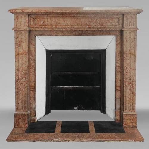 Louis XVI style fireplace in brocatelle marble