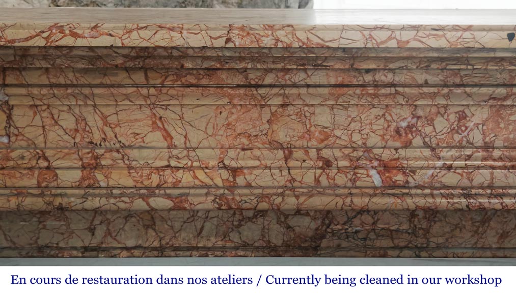 Louis XVI style fireplace in brocatelle marble-1