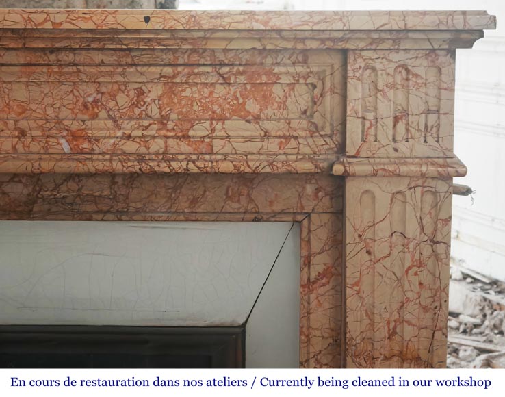 Louis XVI style fireplace in brocatelle marble-6