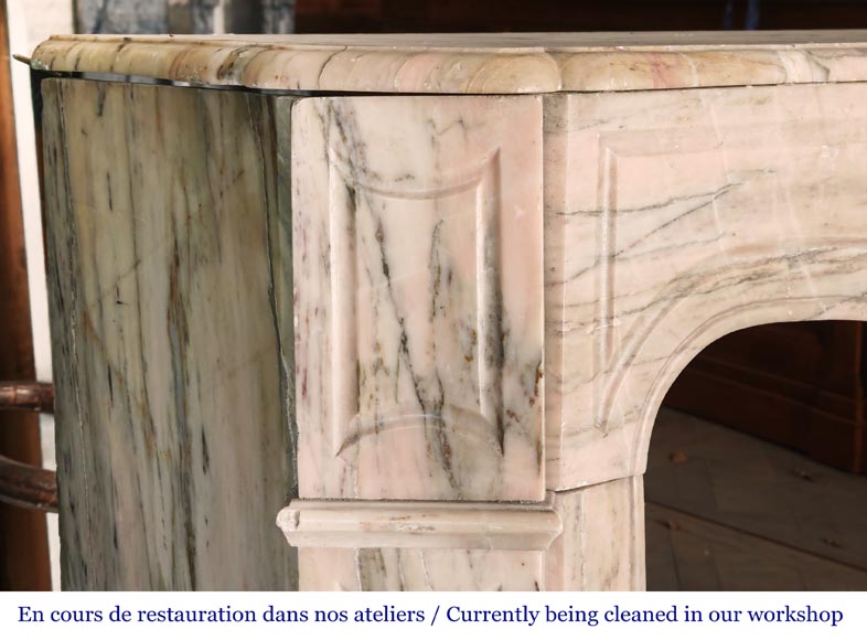 Louis XV style Pompadour model fireplace in pink Portuguese marble-3