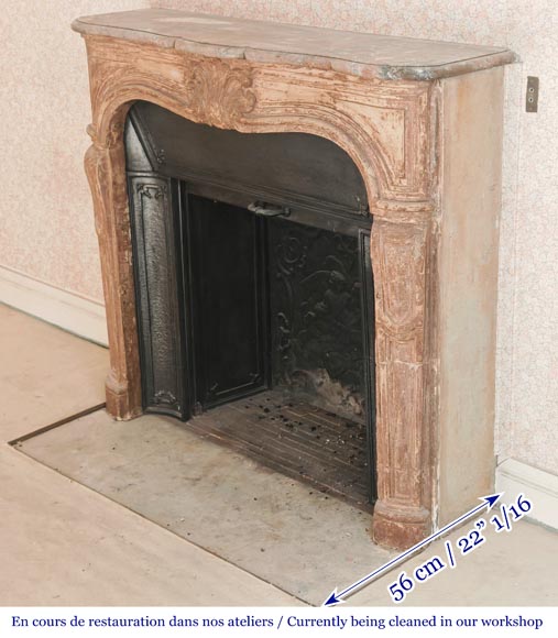 Louis XV-style stone fireplace, adorned with a palmette Louis XV-style stone fireplace, adorned with a palmette-5