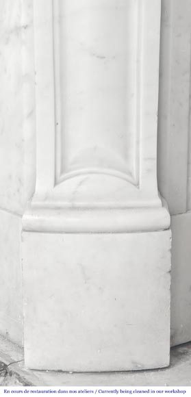 Louis XV style fireplace, Pompadour model, in Carrara marble Louis XV style fireplace, Pompadour model, in Carrara marble-4