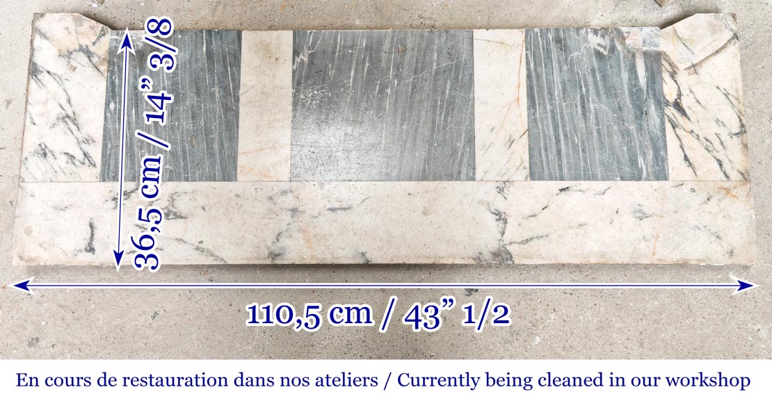 Louis XV style fireplace, Pompadour model, in Paonazzo marble-8