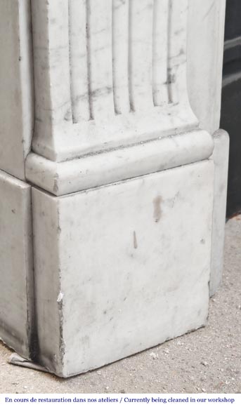 Louis XVI style Carrara marble fireplace Louis XVI style Carrara marble fireplace-4