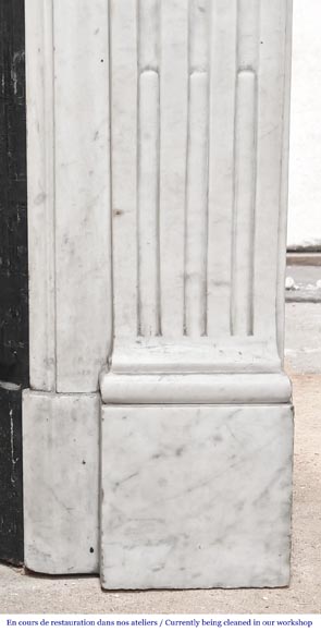 Louis XVI style Carrara marble fireplace Louis XVI style Carrara marble fireplace-7