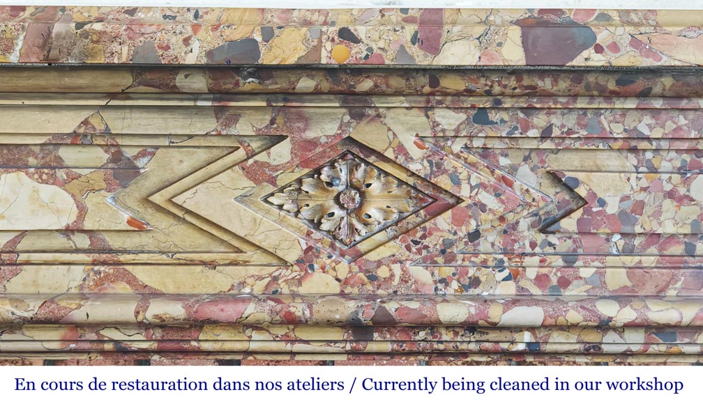 Louis XVI period fireplace in Aleppo Breccia marble-1