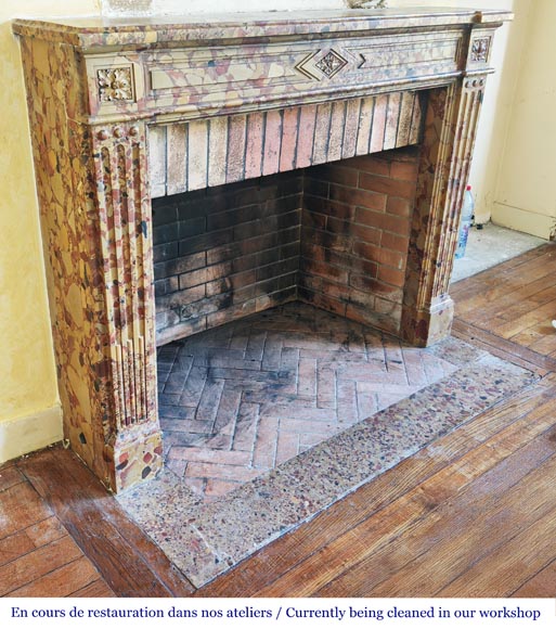 Louis XVI period fireplace in Aleppo Breccia marble-2