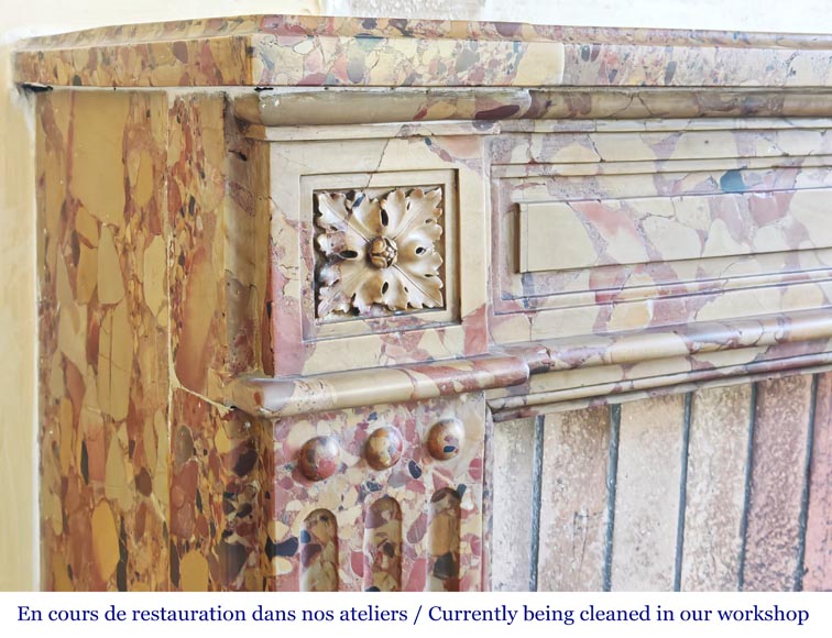 Louis XVI period fireplace in Aleppo Breccia marble-3