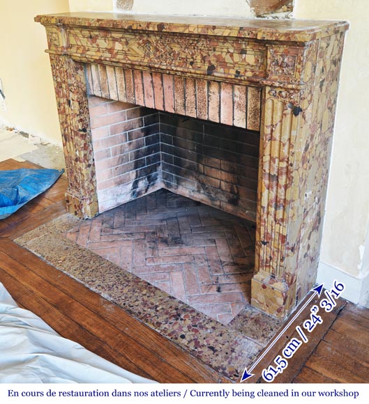 Louis XVI period fireplace in Aleppo Breccia marble-5