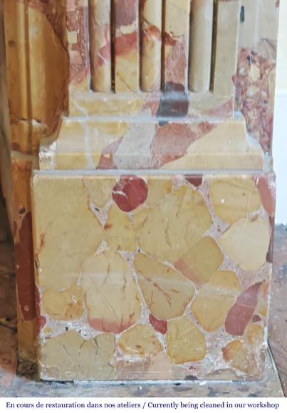 Louis XVI period fireplace in Aleppo Breccia marble-7