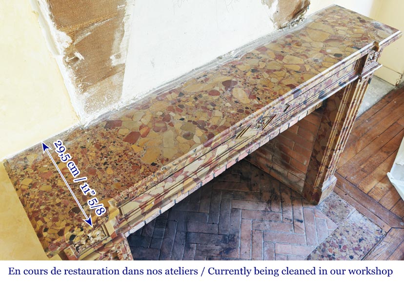 Louis XVI period fireplace in Aleppo Breccia marble-9