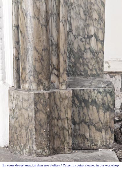 Louis XIV-style fluted fireplace in Vert d'Estour marble Louis XIV-style fluted fireplace in Vert d'Estour marble-7