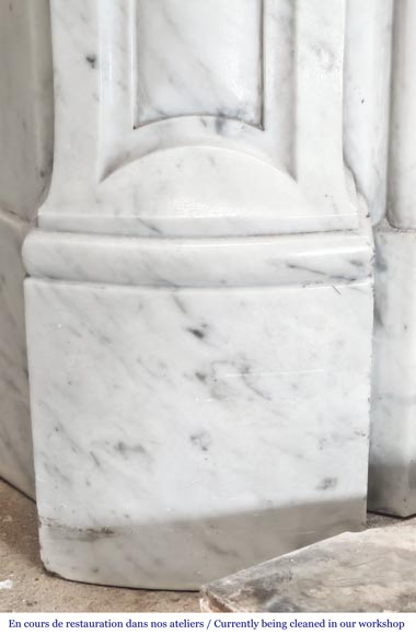 Louis XV style Carrara marble fireplace decorated with a palmette Louis XV style Carrara marble fireplace decorated with a palmette-5