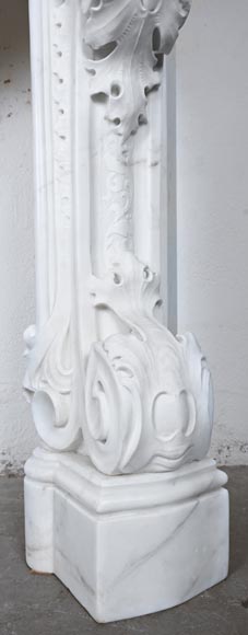 Late 18th-century Venetian fireplace in statuary marble, featuring animal ornamentation Late 18th-century Venetian fireplace in statuary marble, featuring animal ornamentation-14