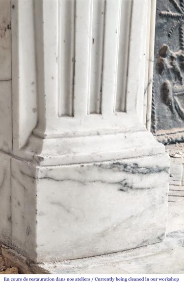 Regency-style Paonazzo marble fireplace, decorated with palm fronds-8