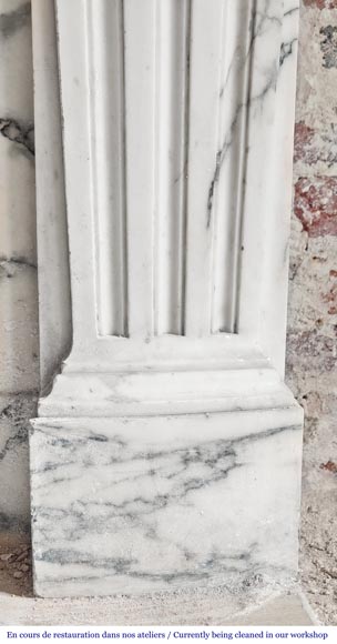 Regency-style Paonazzo marble fireplace, decorated with palm fronds-11