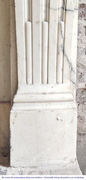 Regency-style Paonazzo marble fireplace with carved scrollwork Regency-style Paonazzo marble fireplace with carved scrollwork-10