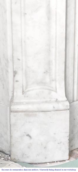Louis XV-style fireplace, Pompadour type, in Carrara marble-4
