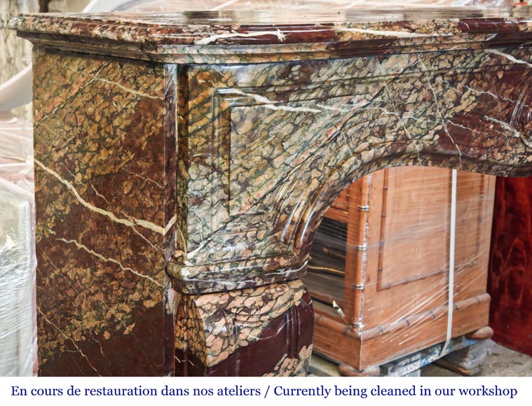 Louis XV style fireplace in Campan marble, decorated with a shell motif Louis XV style fireplace in Campan marble, decorated with a shell motif-4