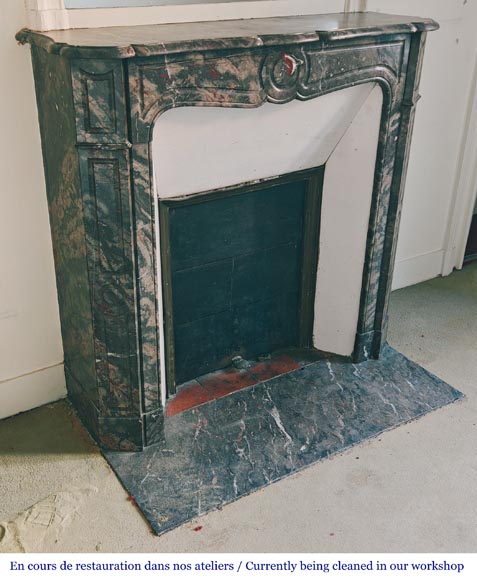 Louis XV style fireplace, Pompadour model, in Bois Jourdan marble-2