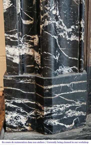 Louis XIV style fireplace in Black Marquina marble Louis XIV style fireplace in Black Marquina marble-7