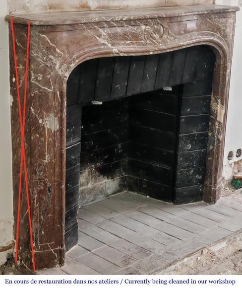 Regency-period fireplace in red marble from the North-2