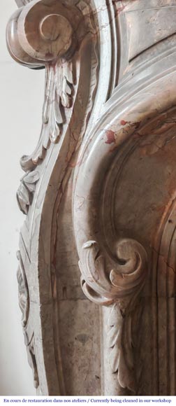Louis XV-style fireplace in Sarrancolin marble Louis XV-style fireplace in Sarrancolin marble-6