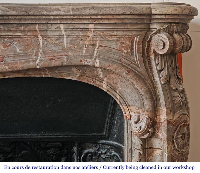 Louis XV-style fireplace in Sarrancolin marble Louis XV-style fireplace in Sarrancolin marble-8