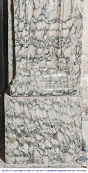 Louis XV-style fireplace in green Estours marble Louis XV-style fireplace in green Estours marble-8