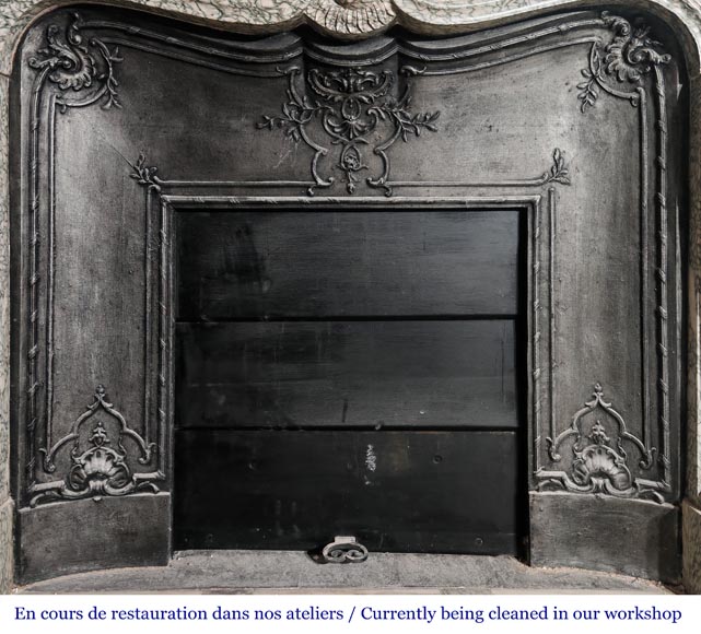 Louis XV-style fireplace in green Estours marble Louis XV-style fireplace in green Estours marble-9