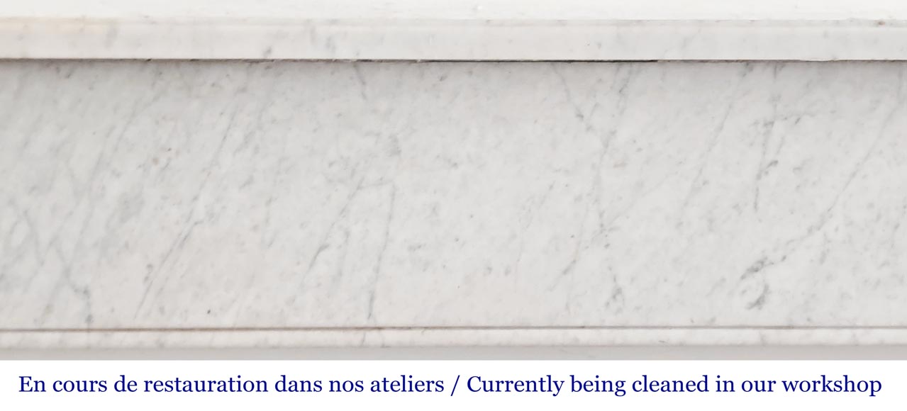 Louis XVI-style fireplace in Carrara marble-1