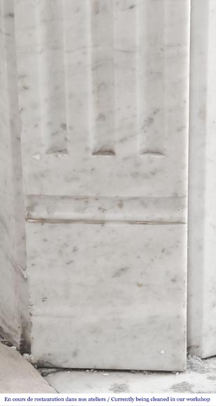 Louis XVI-style fireplace in Carrara marble-3