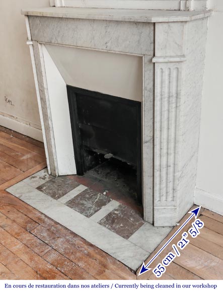 Louis XVI-style fireplace in Carrara marble-4