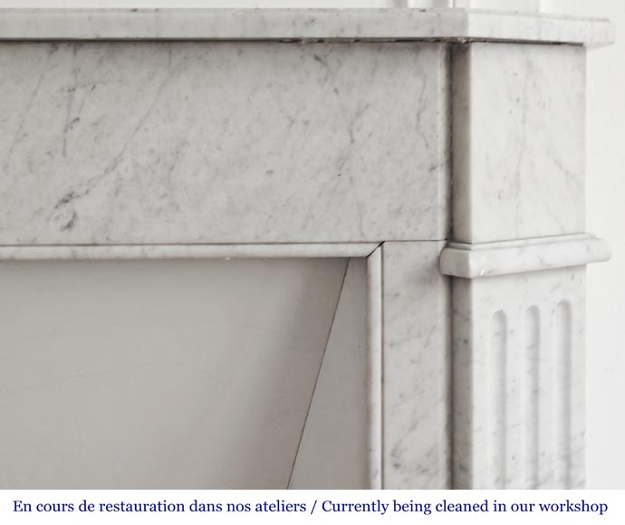 Louis XVI-style fireplace in Carrara marble-5