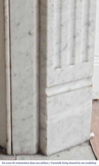 Louis XVI-style fireplace in Carrara marble-6