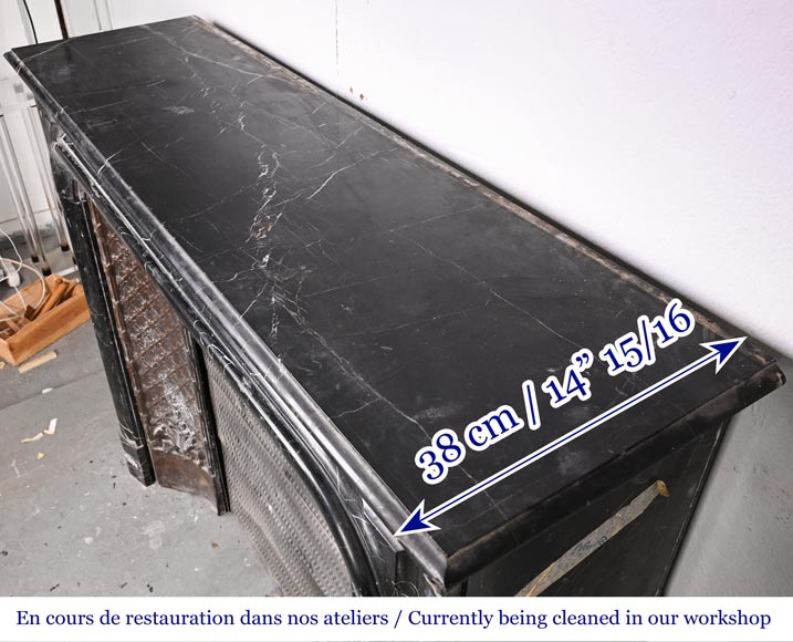 Louis XIV-style fireplace in black Marquina marble Louis XIV-style fireplace in black Marquina marble-10
